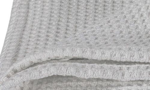 Vera Wang Waffle Weave Cotton Blanket In Pale Grey
