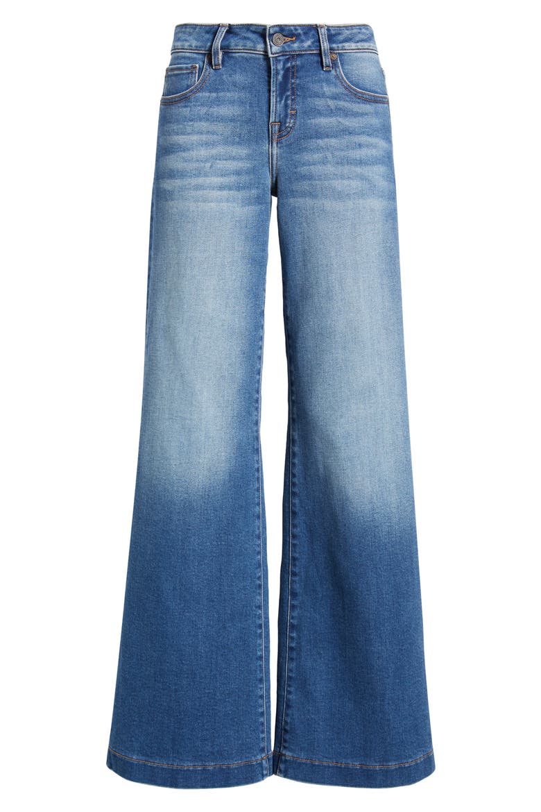 Low Rise Flare Jeans, Alternate, color, MEDIUM DARK