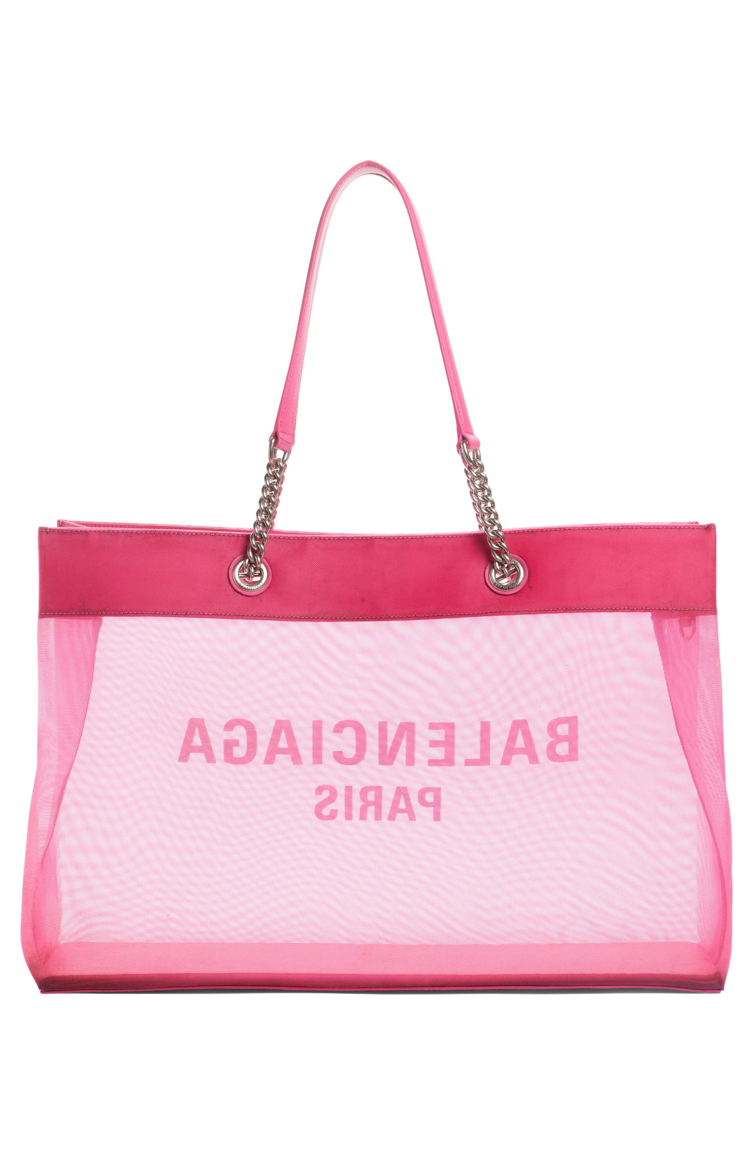 Large Duty Free Mesh Tote, Alternate, color, FUCHSIA/ L WHITE