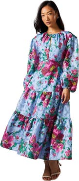 Coast Printed Jacquard Volume Dress