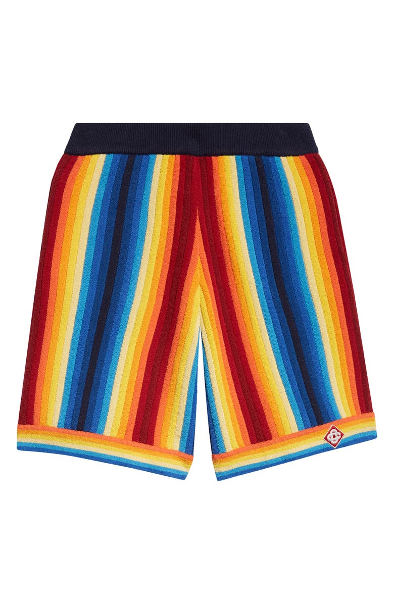 Casablanca Gradient Stripe Terry Cloth Shorts, Alternate, color, Blue Multi