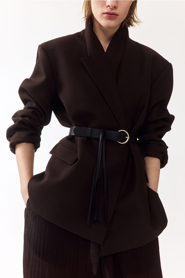 Belted Jacket, Alternate, color, Dark brown