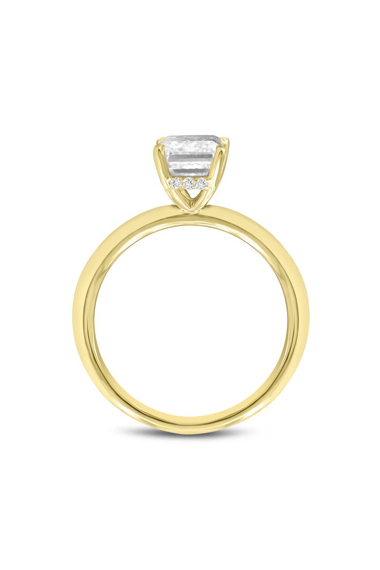 Delphine 14K Yellow Gold Emerald Cut Lab Grown Diamond Hidden Halo Engagement Ring - 2.1 ct, Alternate, color, 14K Yellow Gold