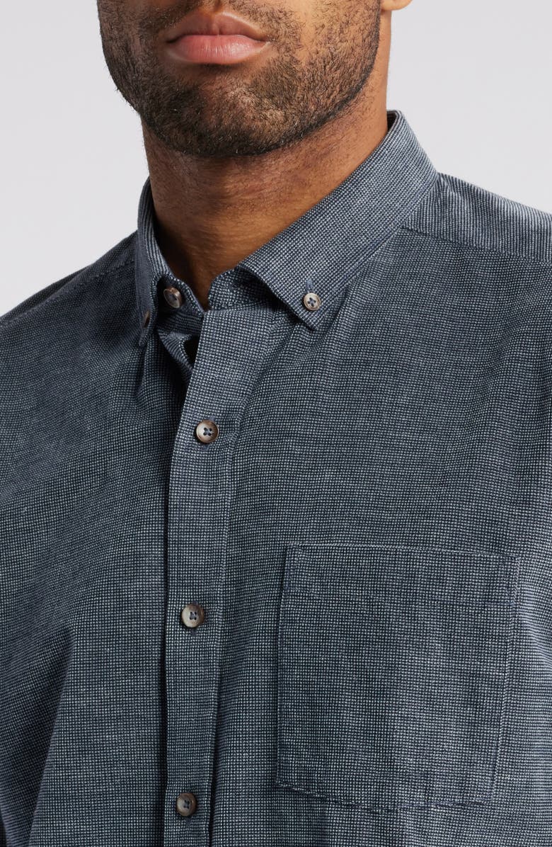 Johnston & Murphy Texture Cotton Button-Down Shirt, Alternate, color, 