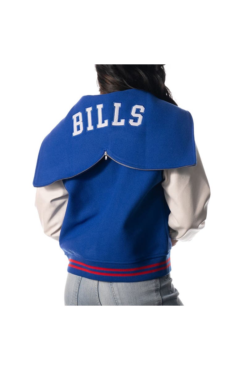 THE WILD COLLECTIVE Women's The Wild Collective Royal Buffalo Bills Sailor Full-Snap Hooded Varsity Jacket, Alternate, color, 