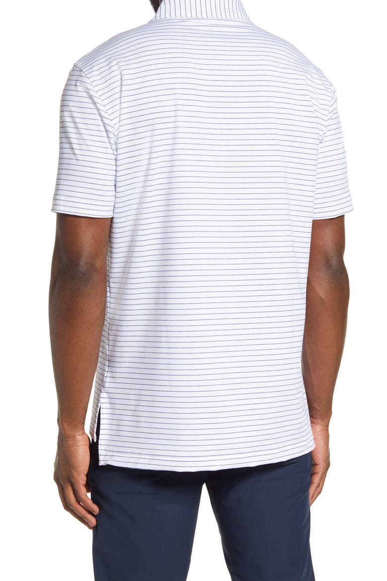 Crafty Pinstripe Performance Polo, Alternate, color, WHITE