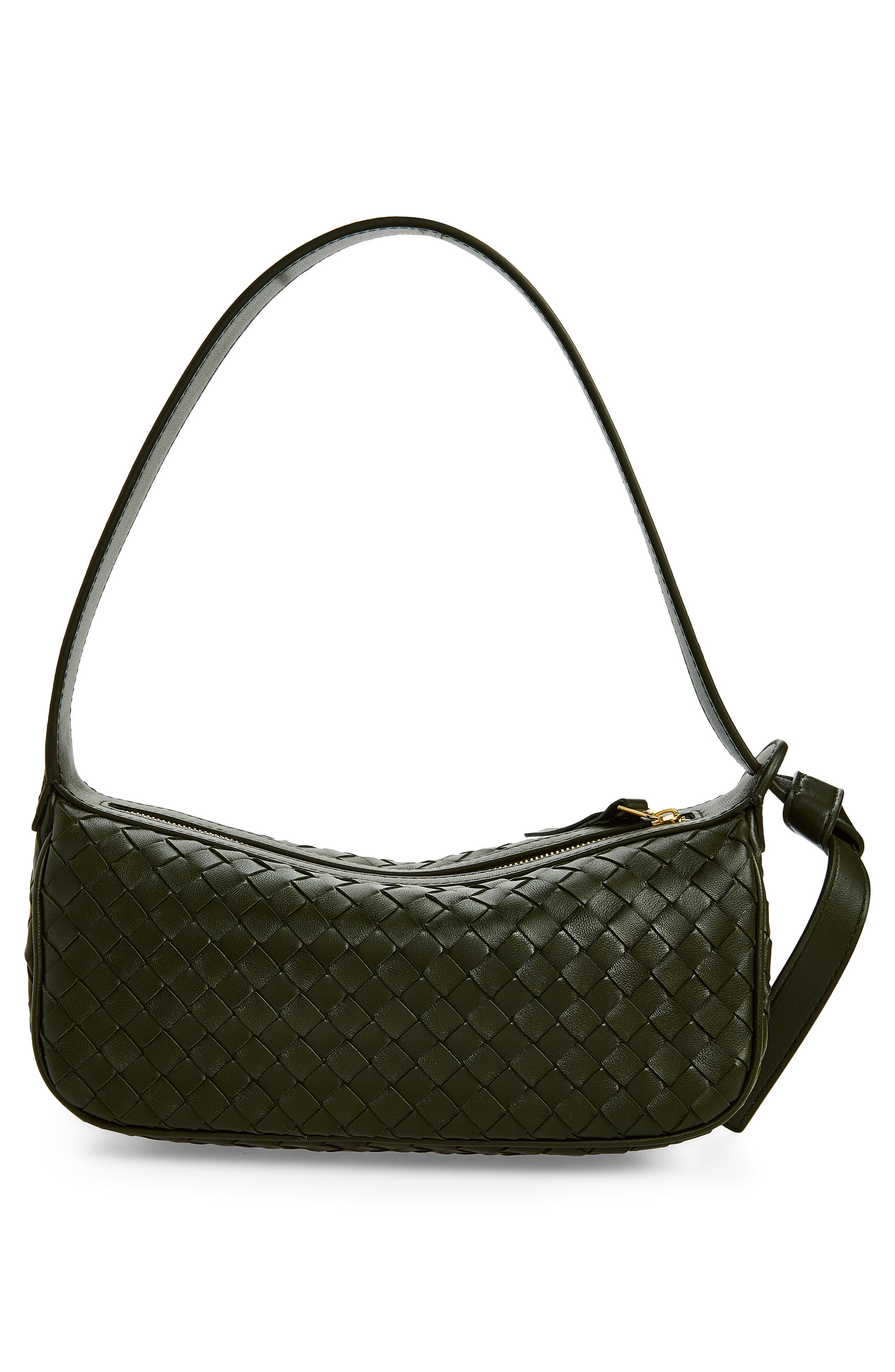 Nodo Leather Shoulder Bag, Alternate, color, 3740 BARK GREEN-GOLD