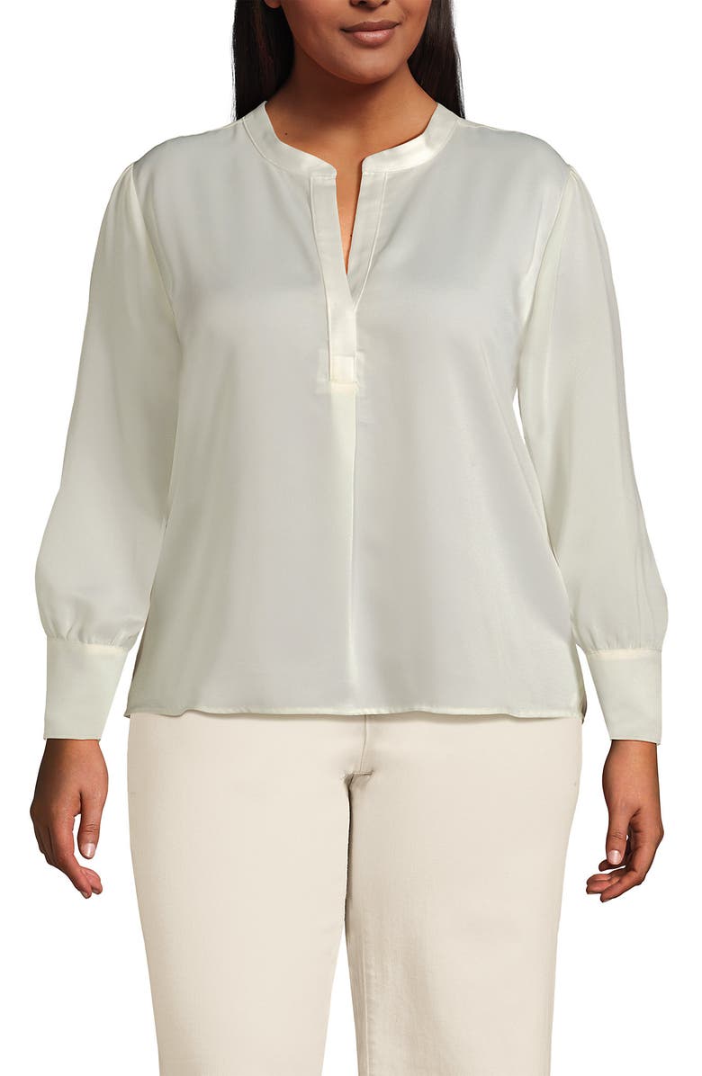 Lands' End Satin Popover Shirt, Main, color, 