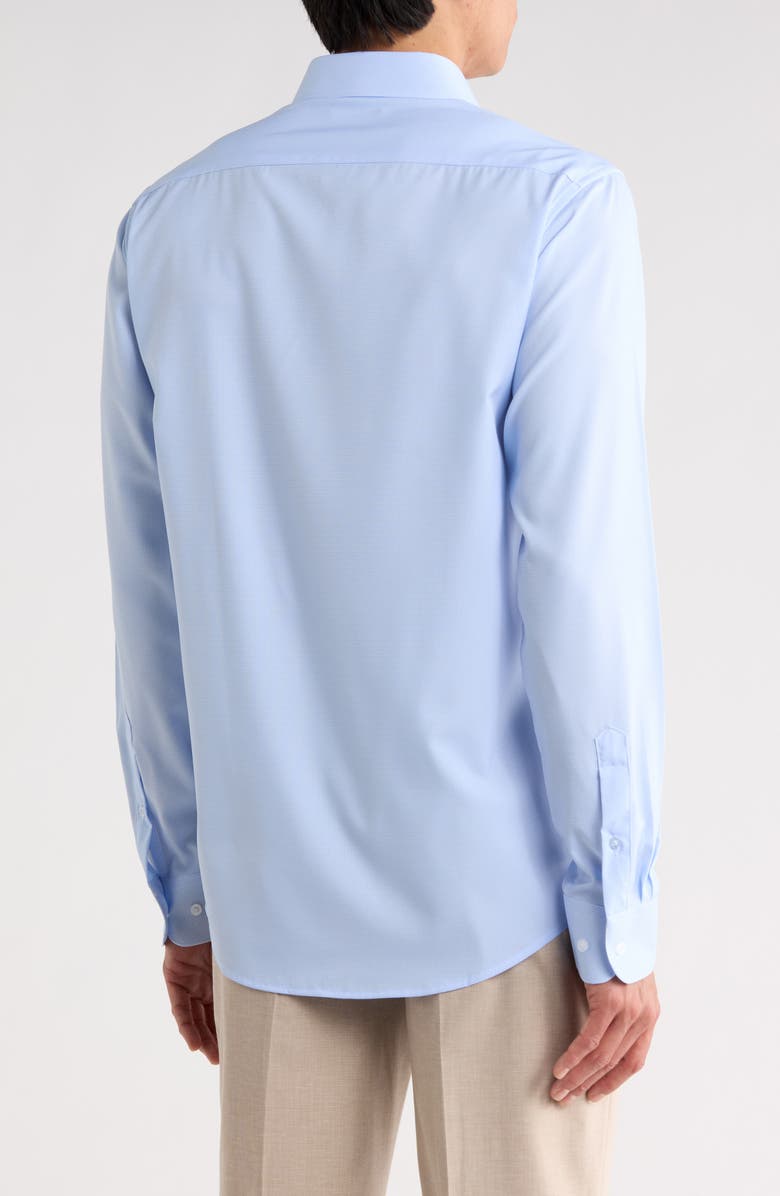 Nautica Microcheck Slim Fit Wrinkle Resistant Dress Shirt, Alternate, color, Light Blue