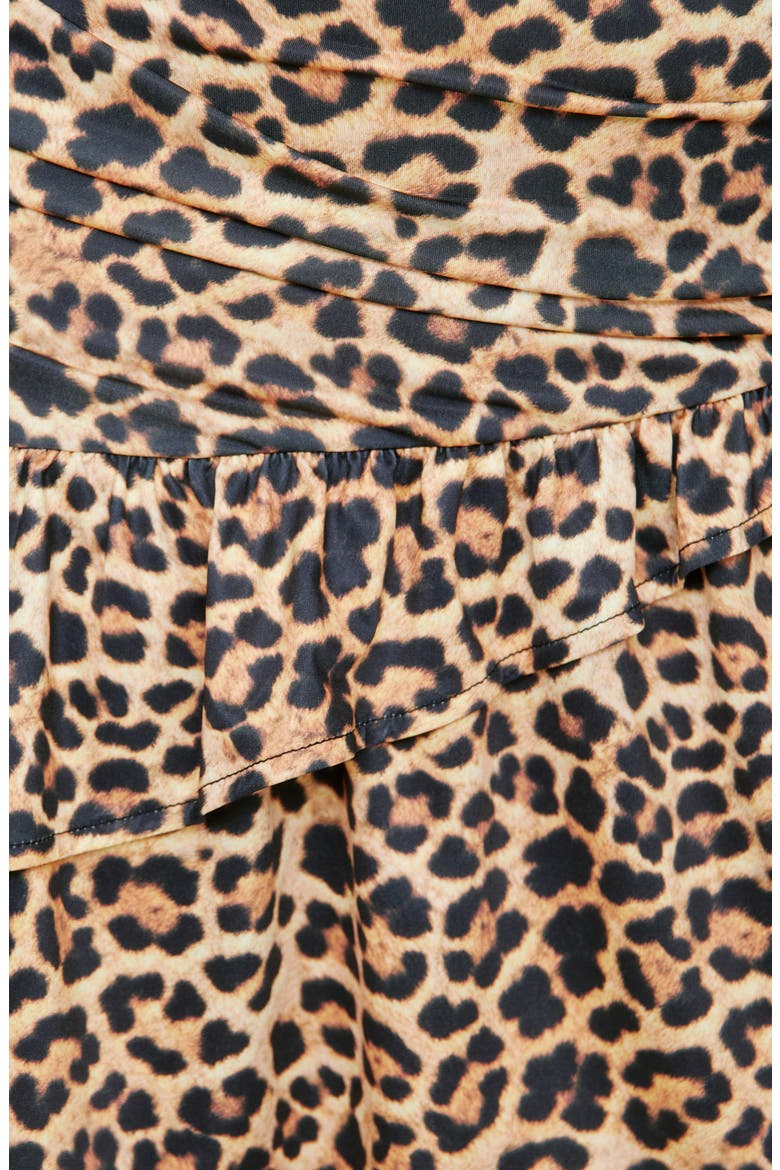 Leopard Print Ruffle Miniskirt, Alternate, color, LEOPARD