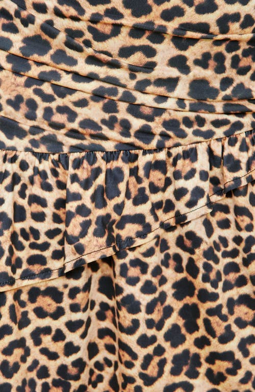 Nasty Gal Leopard Print Ruffle Miniskirt In Brown