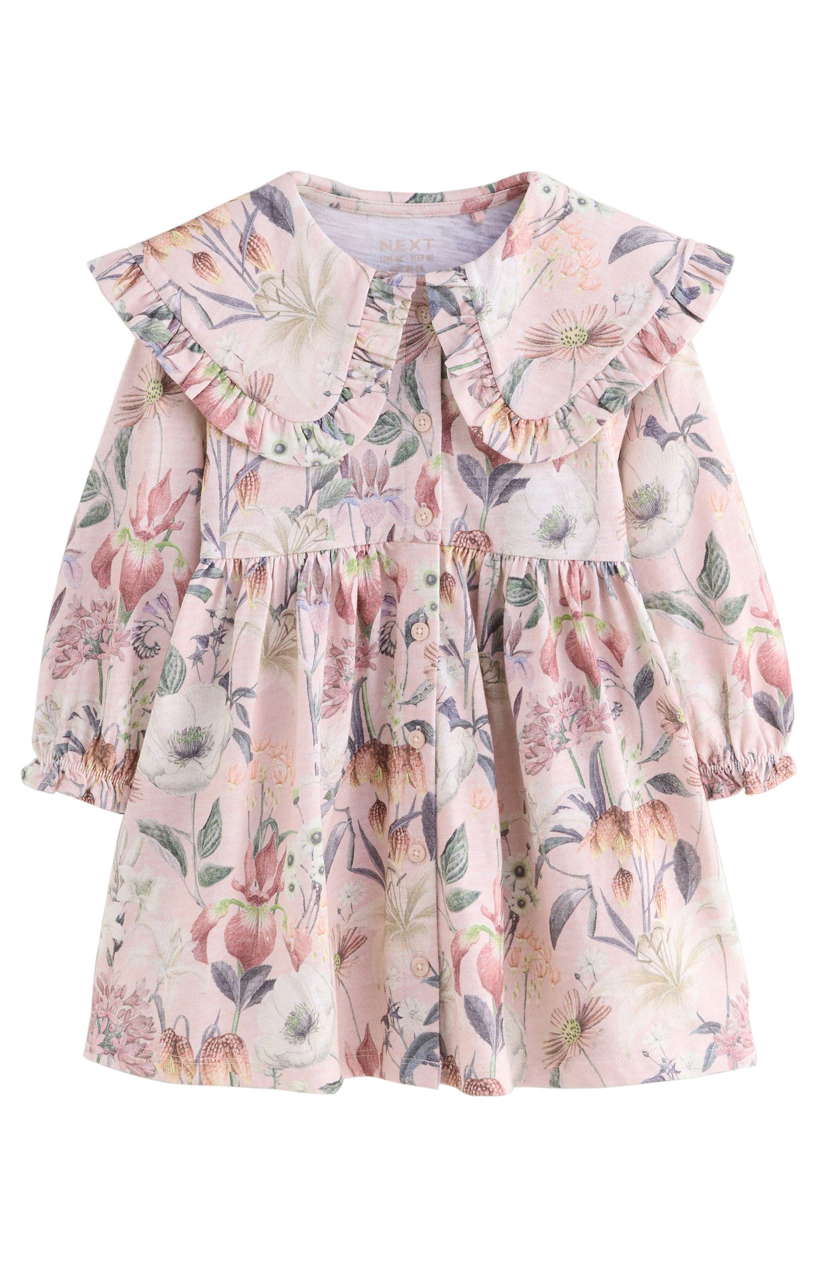NEXT Kids' Floral Long Sleeve Dress