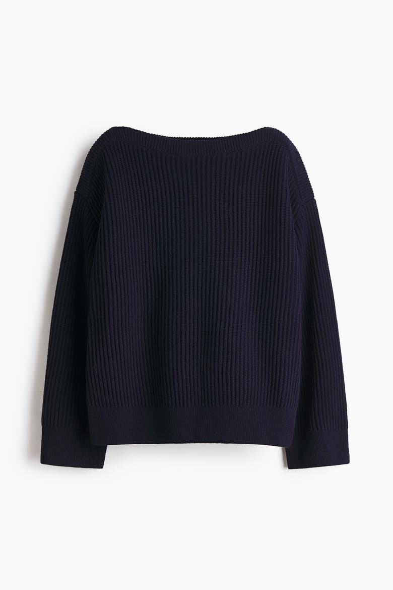 Oversized Wool-blend Jumper, Alternate, color, Navy blue