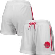 LUSSO Women's Lusso White/Pink Golden State Warriors Melody Cuffed Tri-Blend Shorts