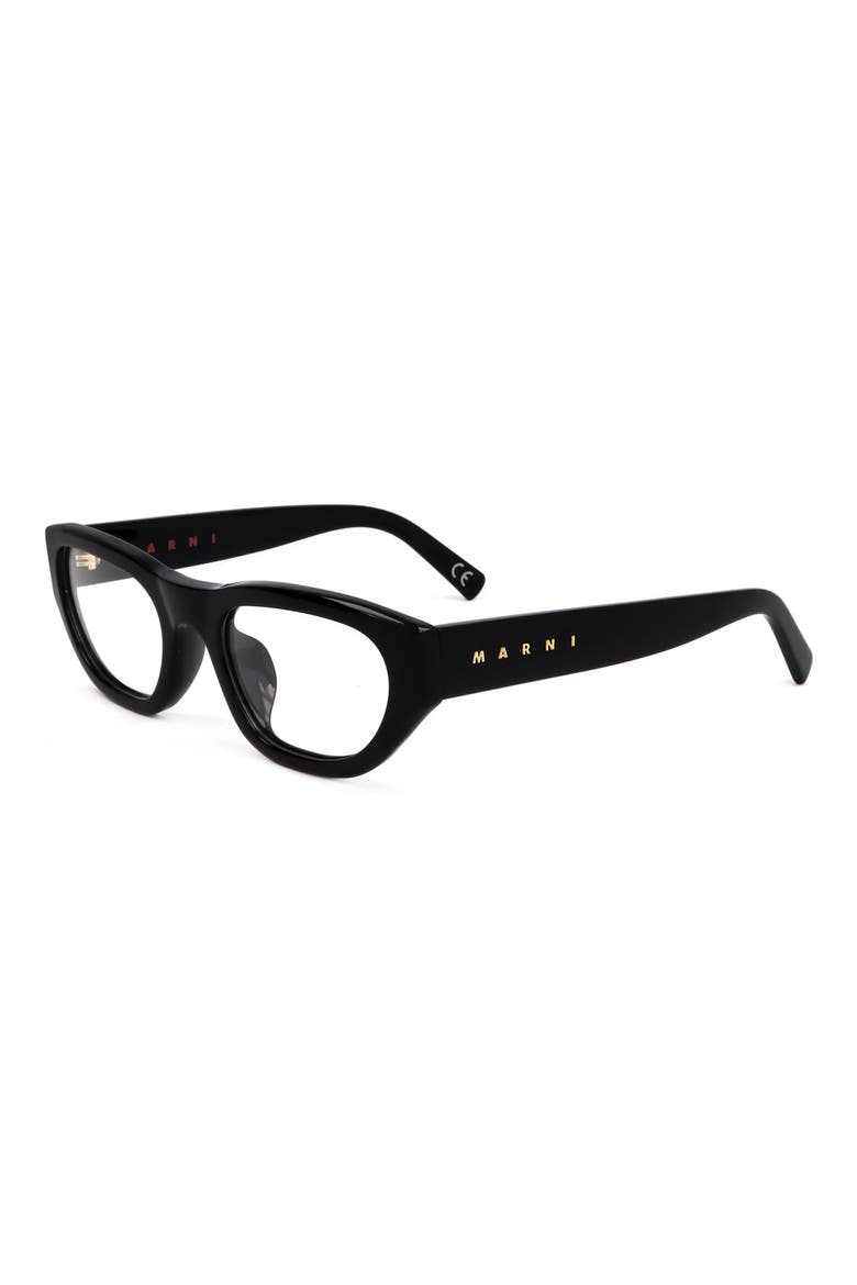 53mm Rectangular Optical Glasses, Alternate, color, BLACK