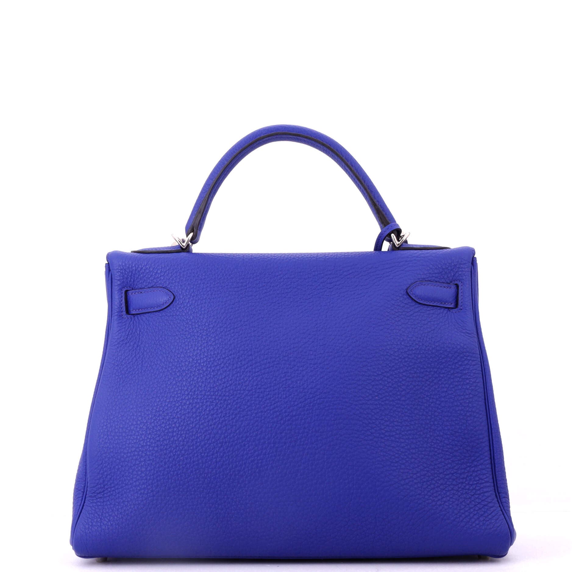 Pre-Owned Hermes Kelly Handbag Blue Togo with Palladium Hardware 32, Alternate, color, Bleu Electrique