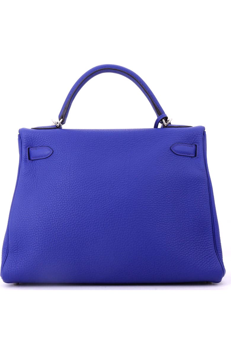 Pre-Owned Hermes Kelly Handbag Blue Togo with Palladium Hardware 32, Alternate, color, Bleu Electrique