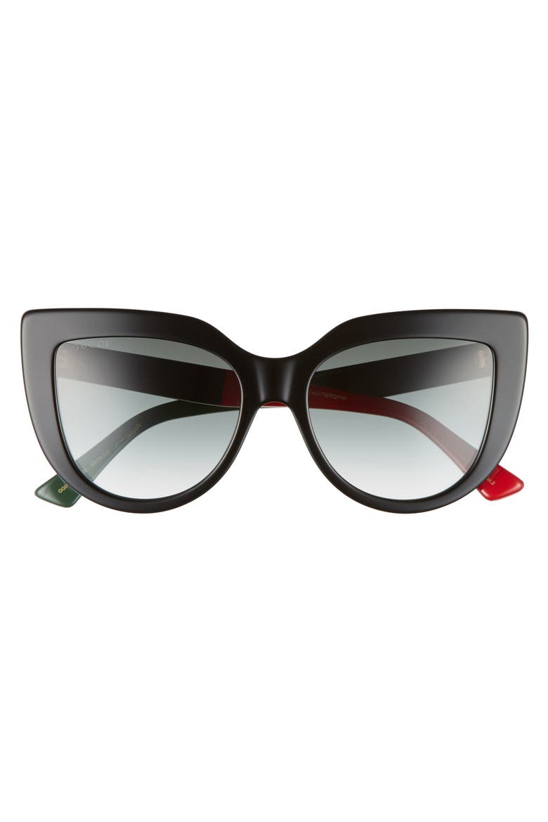 53mm Cat Eye Sunglasses, Alternate, color, BLACK