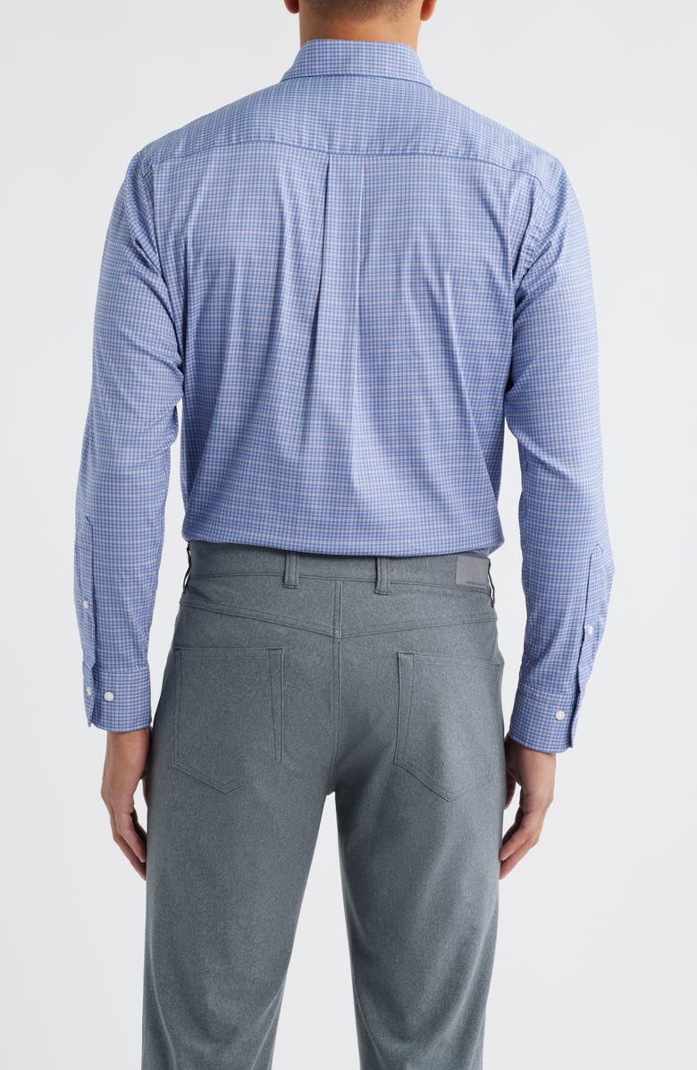 Peter Millar Stowe Crown Lite Check Performance Twill Button-Down Shirt, Alternate, color, Deep Violet