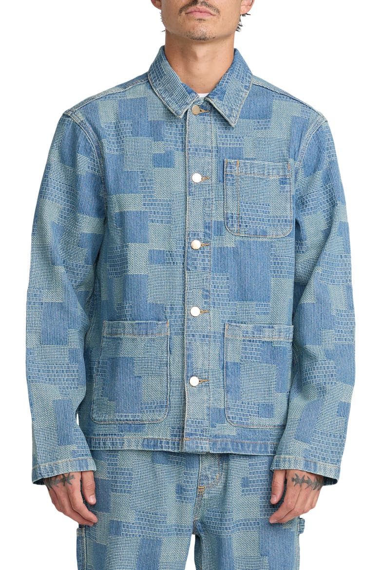 Boro Dayshift Patchwork Chore Coat, Main, color, BLEACHED INDIGO