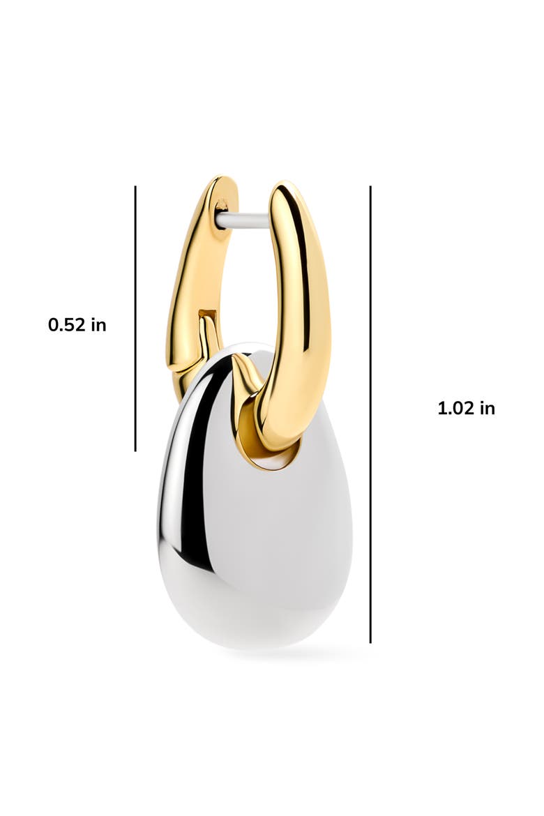 Kayla Clear Drop Hoop Earrings, Alternate, color, GOLD / SILVER