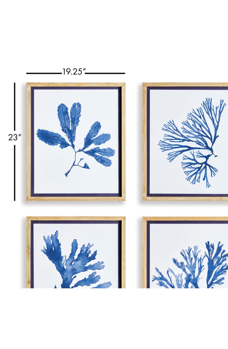 Napa Home & Garden Indigo Seaweed Prints St/4, Alternate, color, Blue