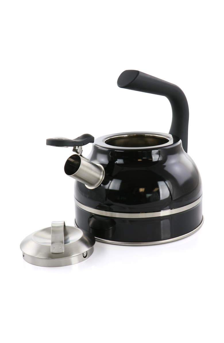 Kenmore 2.3 Quart Stainless Steel Whistling Tea Kettle, Alternate, color, Black