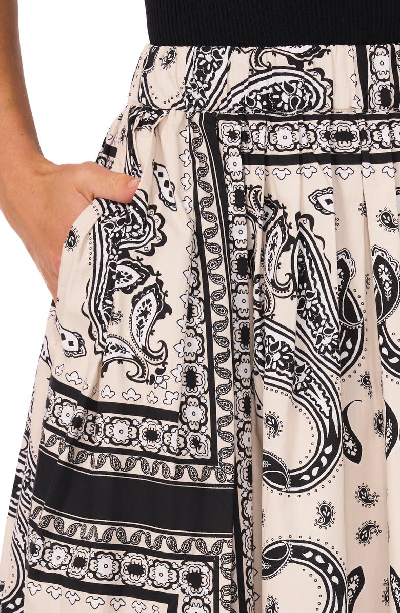 Halogen<sup>®</sup> Bandana Print Cotton Midi Skirt, Alternate, color, 