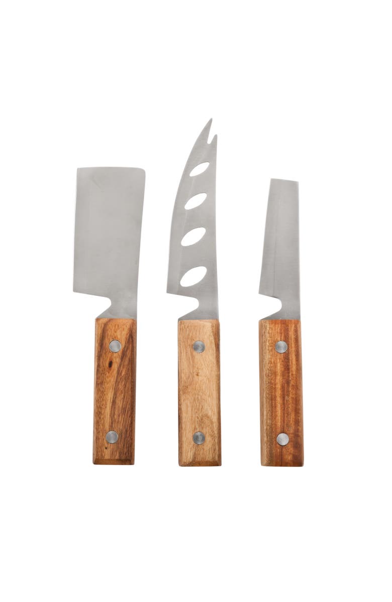 TWINE Rustic Cheese Knives Set of 3, Main, color, Wood