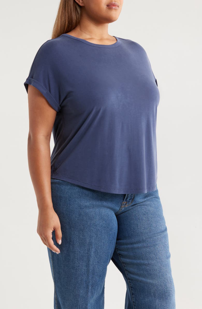 Lucky Brand Sandwash Short Dolman Sleeve Knit Top, Alternate, color, Navy