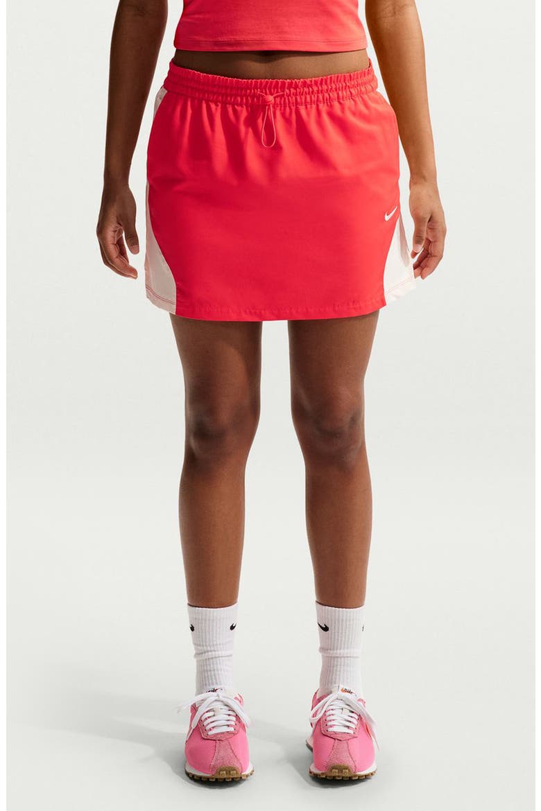 Sportswear Street Mid Rise Mini Skirt, Main, color, LIGHT CRIMSON/ CHALK/ CHALK