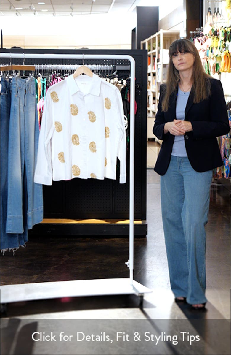 Embroidered Cotton Button-Up Shirt, sales video thumbnail