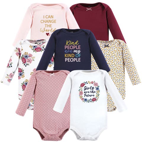 Soft Cotton Long-Sleeve Bodysuits 7-Piece Value Pack
