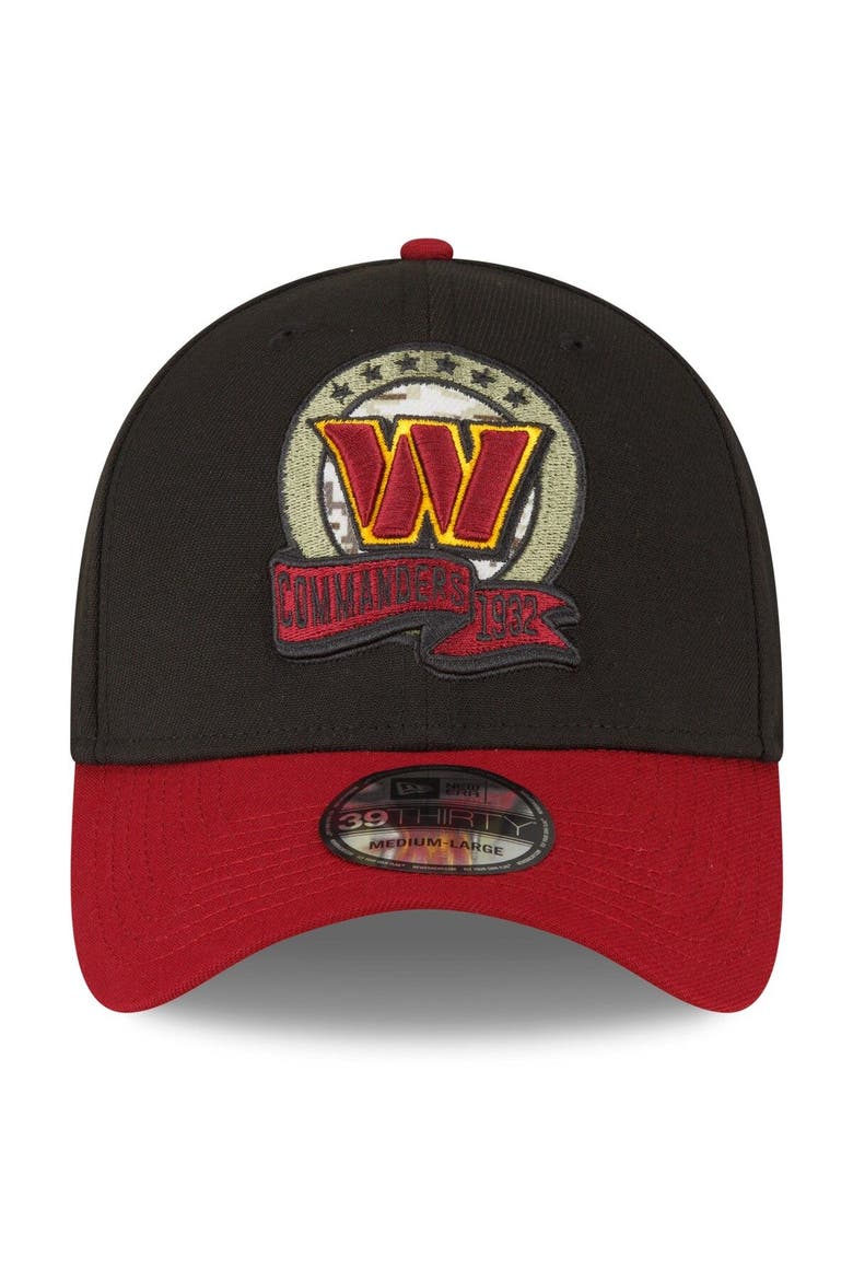 Men's New Era Black/Burgundy Washington Commanders 2022 Salute To Service 39THIRTY Flex Hat, Alternate, color, Black