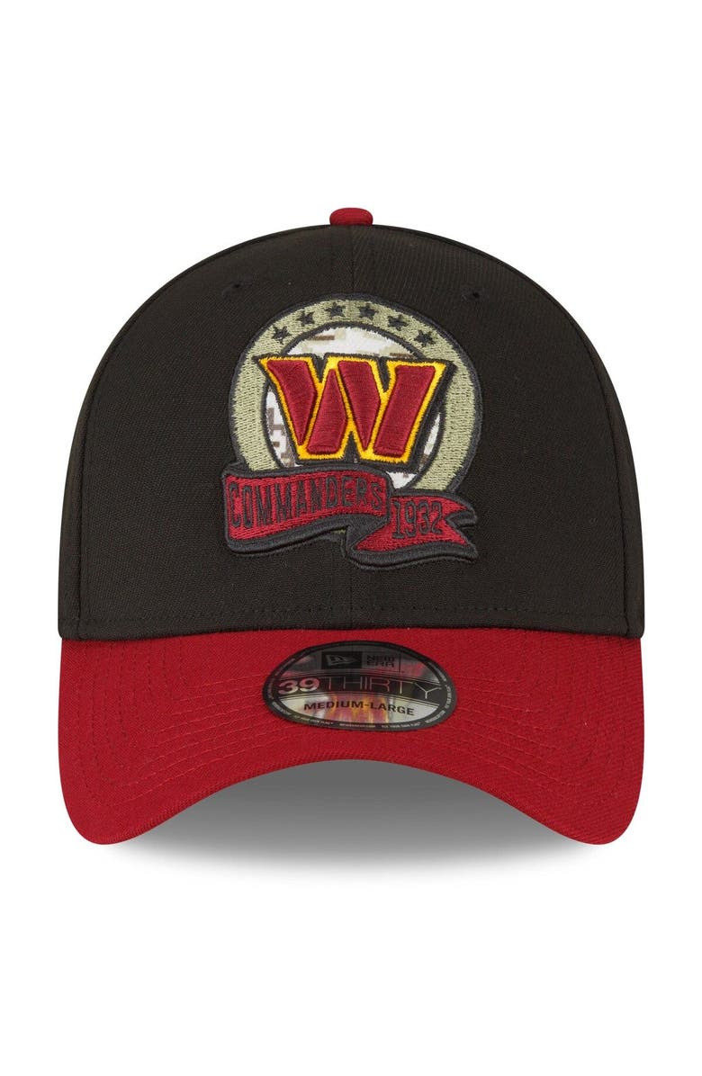 New Era Men's New Era Black/Burgundy Washington Commanders 2022 Salute To Service 39THIRTY Flex Hat, Alternate, color, 