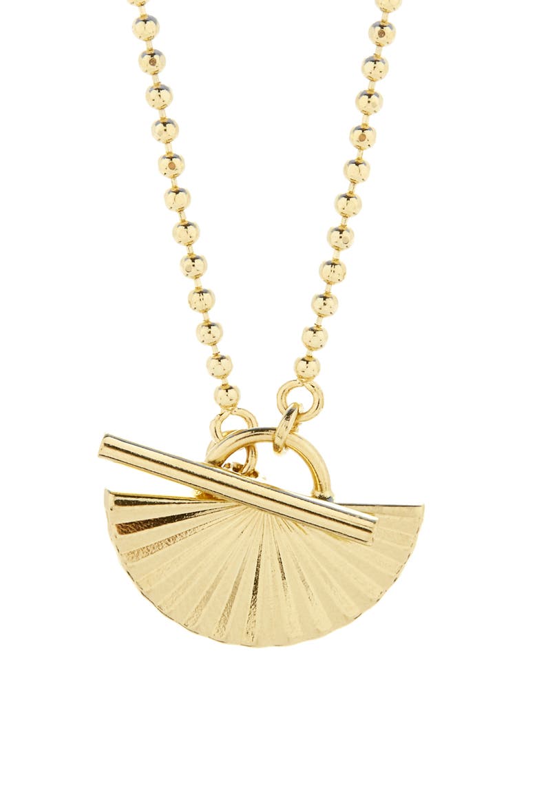 Celeste Fan Pendant Toggle Necklace, Alternate, color, GOLD
