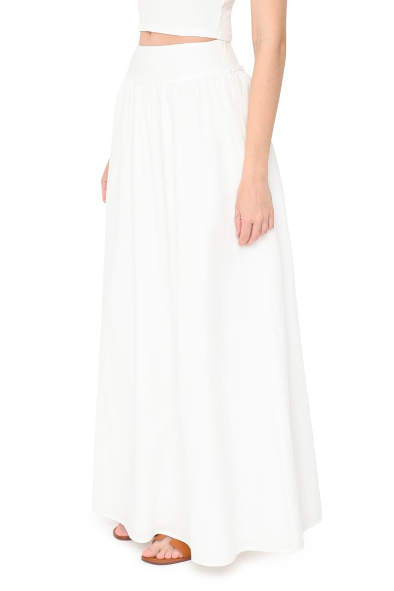 Nicole Pleated Cotton Maxi Skirt, Alternate, color, IVORY
