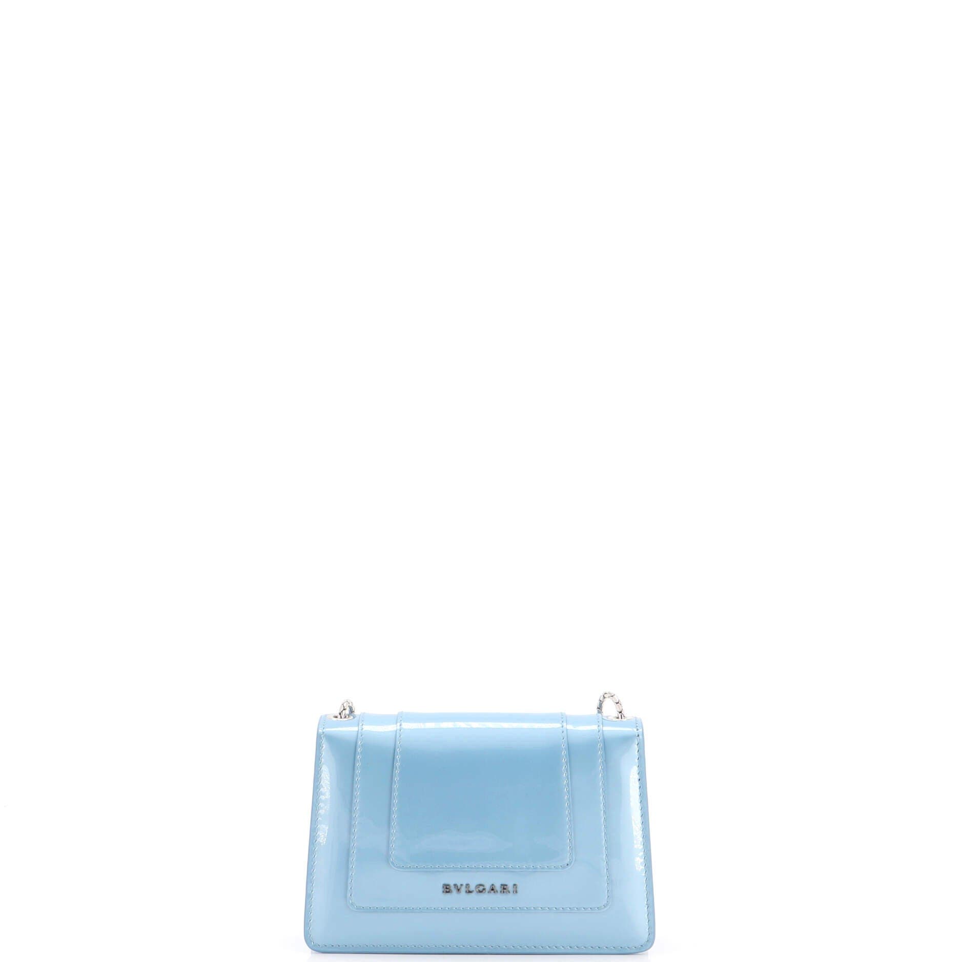 Serpenti Forever Square Shoulder Bag Patent Small, Alternate, color, Blue