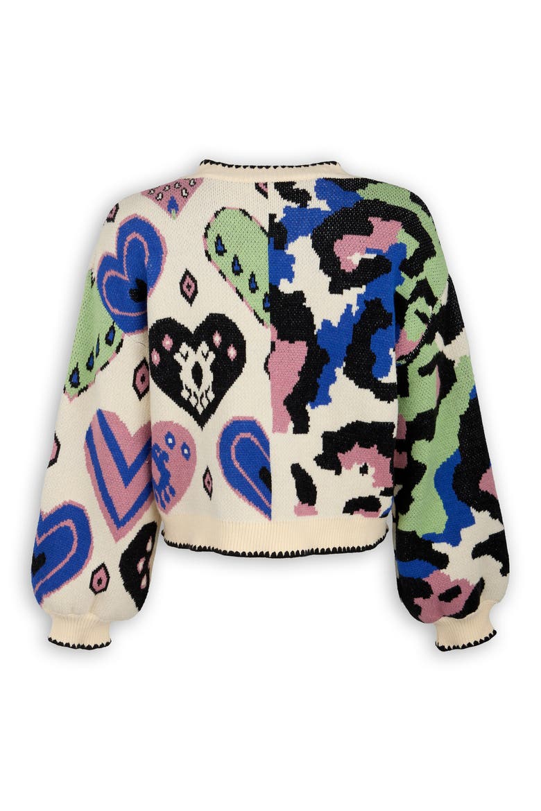 Wild Heart Crop Cardigan, Alternate, color, IVORY MULTI