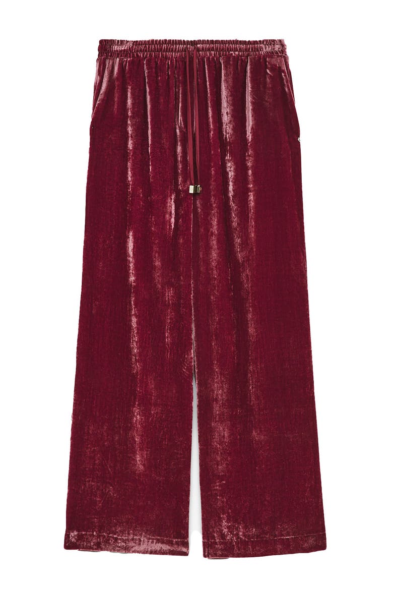 Velvet Palazzo Trousers, Alternate, color, Pink