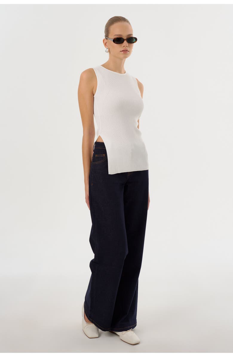LAMARQUE MILOU | Rib Knit Sleeveless Top, Alternate, color, Off White