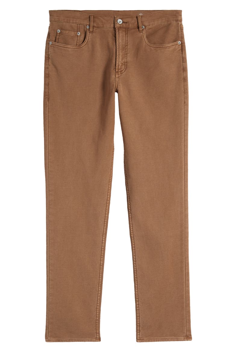 Stretch Terry Slim Straight Leg Five-Pocket Pants, Alternate, color, BARK BROWN
