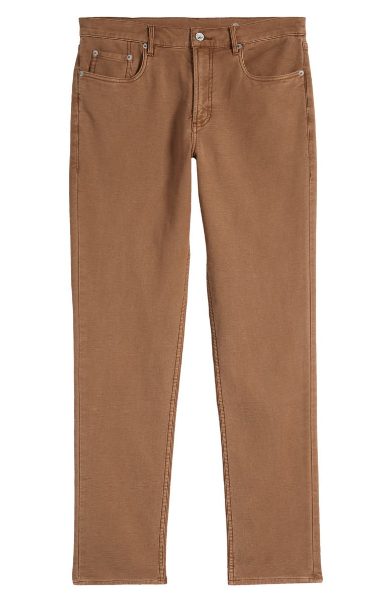 Faherty Stretch Terry Slim Straight Leg Five-Pocket Pants, Alternate, color, Bark Brown