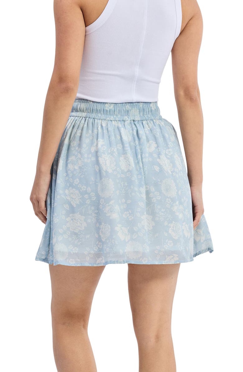 Reistor Drawstring Short Skirt in Blue Florals, Alternate, color, Floral Whispers