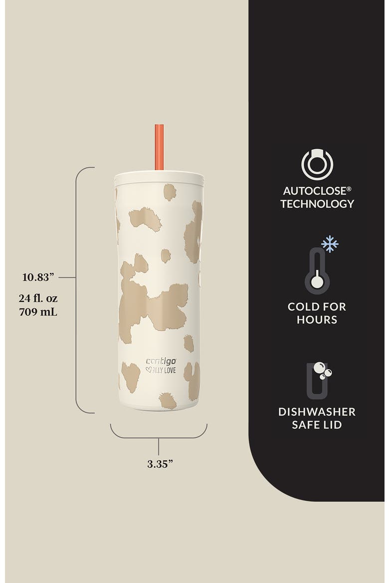 Streeterville 2.0 Stainless Steel Tumbler with Straw, Alternate, color, Oatmilk
