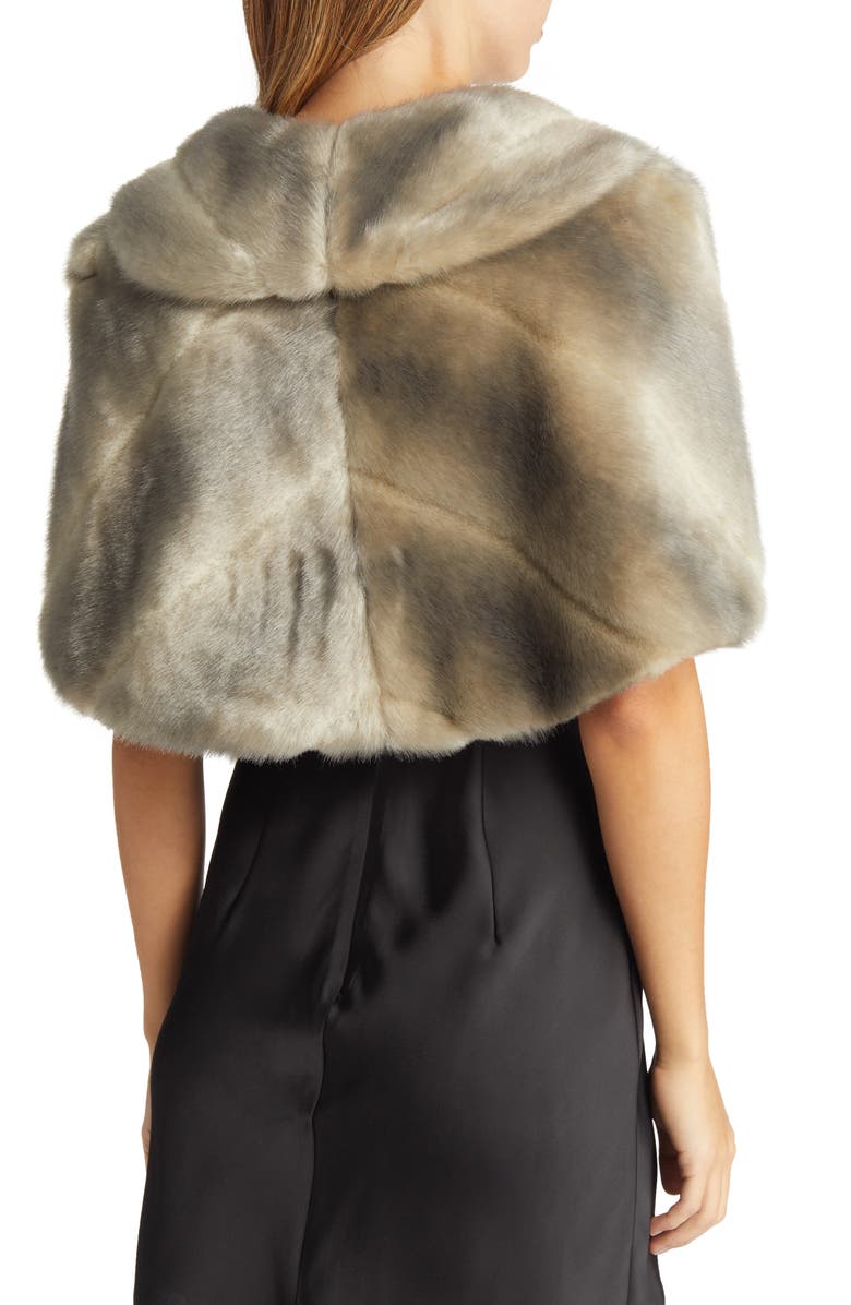 Eliza J Faux Fur Capelet, Alternate, color, Grey