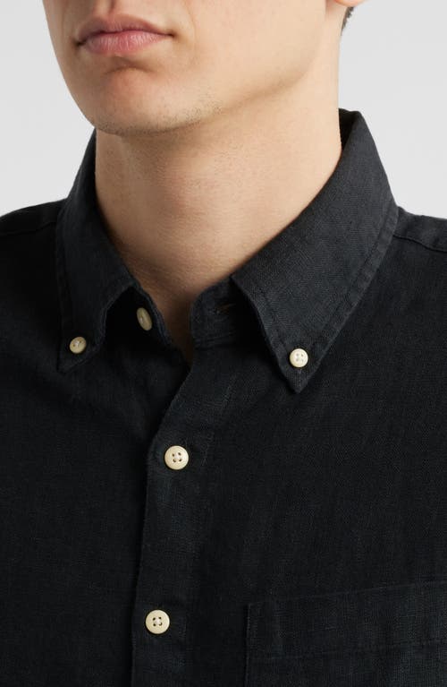 Alex Crane Playa Linen Button-down Shirt In Night