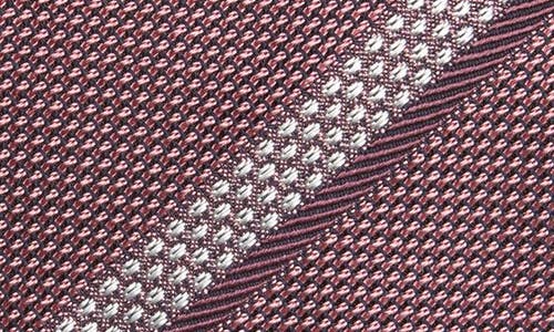 Zegna Ties Stripe Mulberry Silk Tie In Pink