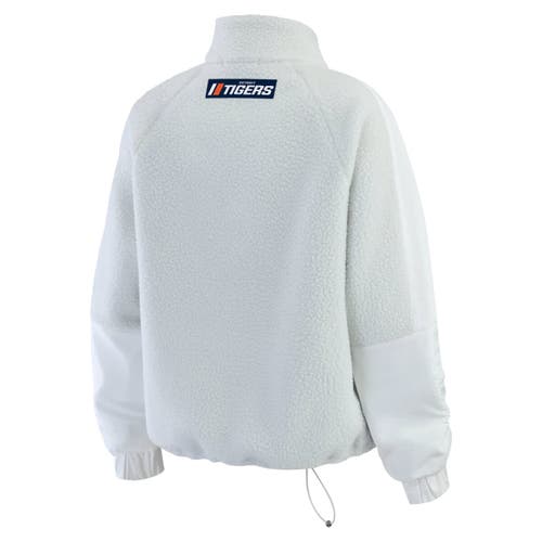 Wear By Erin Andrews Gray Detroit Tigers Polar Fleece Quarter-zip Jacket In Gray