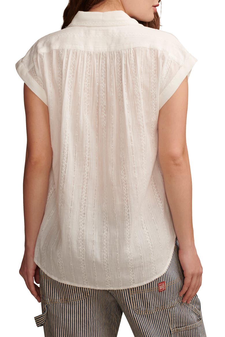 Lace Detail Pullover Top, Alternate, color, BRIGHT WHI